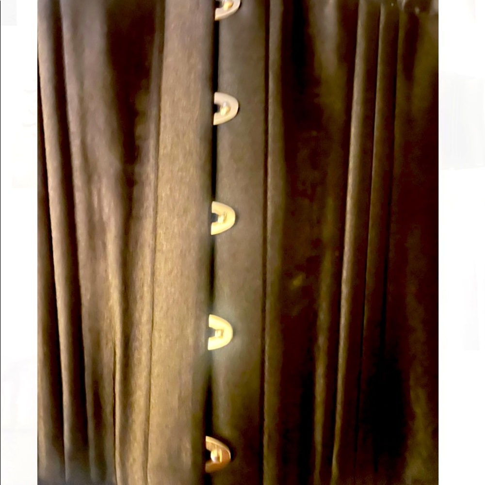 Black Satin Corset with hooks and adjustable laces in the back. - Picture 3 of 5